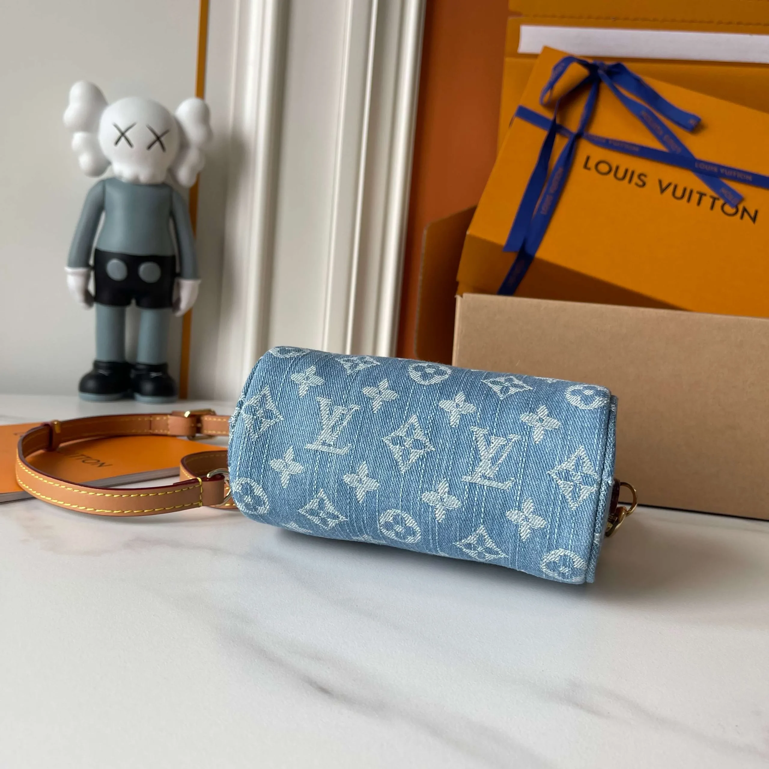 Louis Vuitton Nano Speedy Takashi Murakami Denim Collaboration Bag - 图片 4