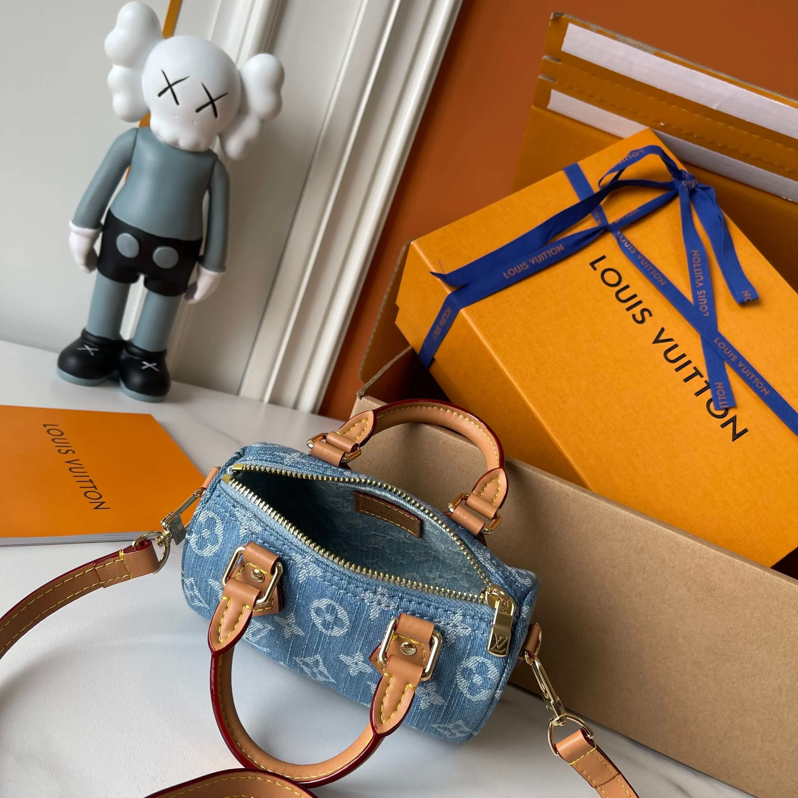Louis Vuitton Nano Speedy Takashi Murakami Denim Collaboration Bag - 图片 8