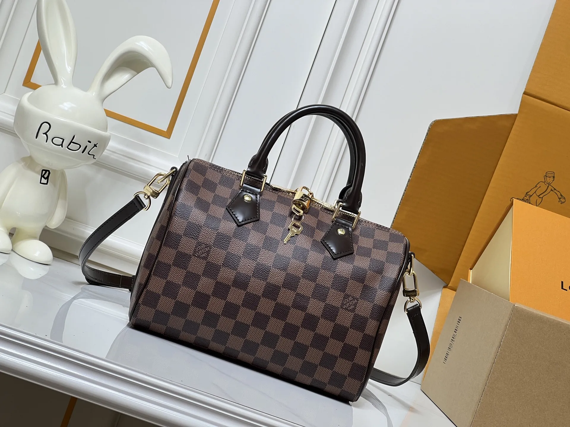 Louis Vuitton Speedy Bandouli??re 25 Damier Ebene Handbag