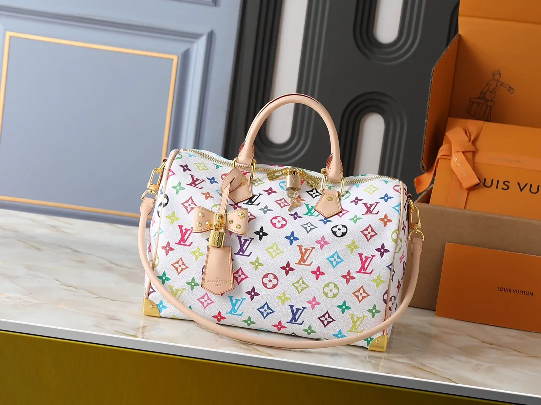 Louis Vuitton Speedy 30 Takashi Murakami Multicolor Collaboration Bag