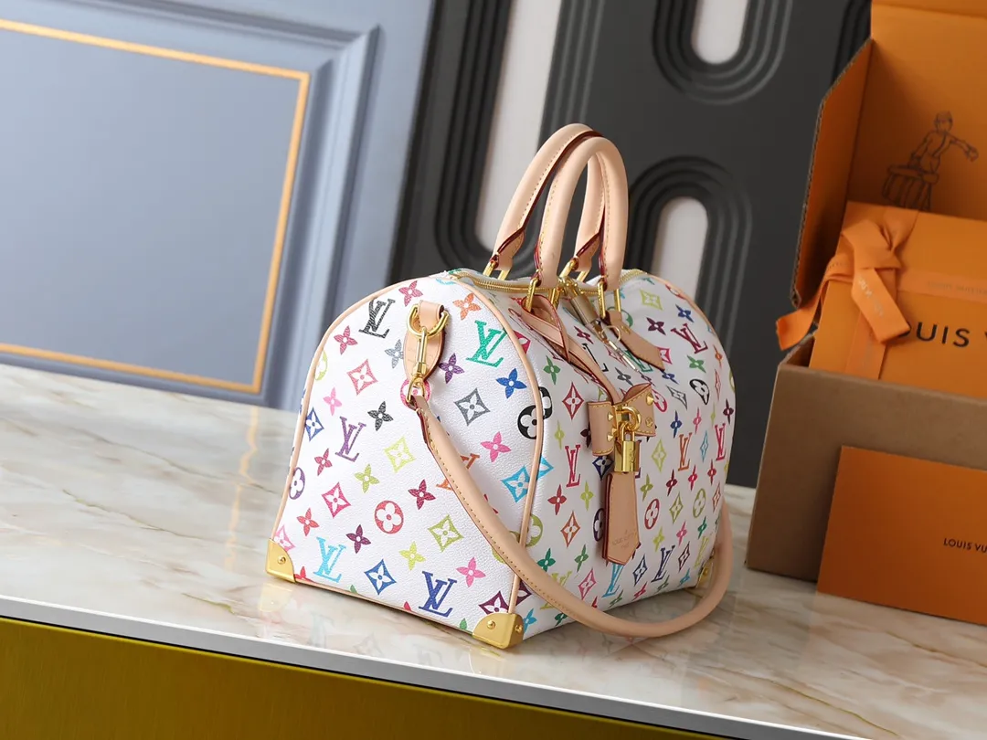 Alternative view of Louis Vuitton Speedy 30 Takashi Murakami Multicolor Collaboration Bag