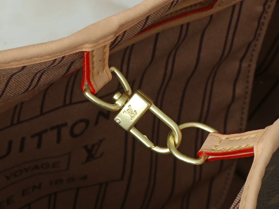 Louis Vuitton Neverfull Bandouli??re Inside Out MM Tote Bag Beige Interior - 图片 6