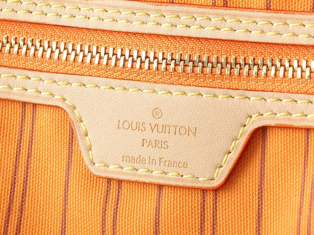 Louis Vuitton Neverfull Bandouli??re Inside Out MM Tote Bag Orange Interior - Image 8