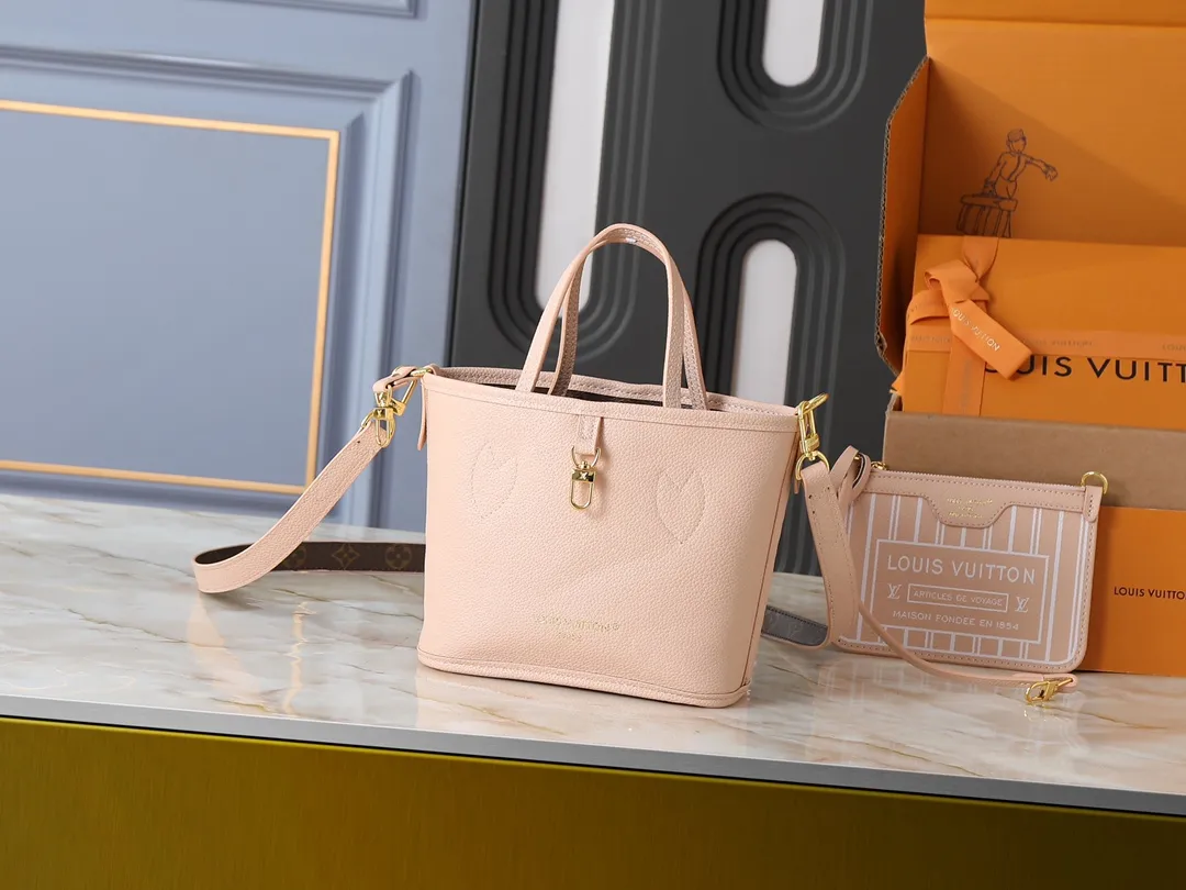 Louis Vuitton Neverfull Bandouli??re Inside Out BB Tote Bag Monogram Pink Leather - 图片 3