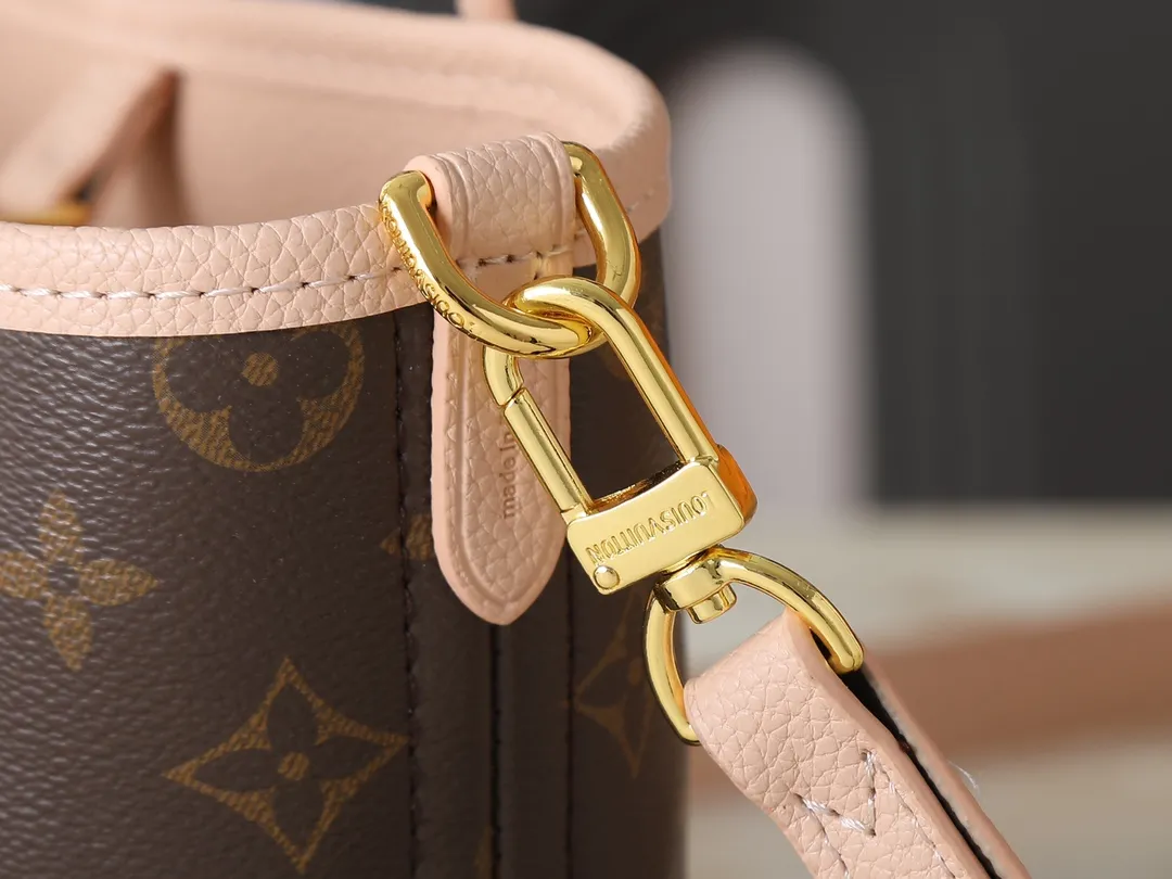 Louis Vuitton Neverfull Bandouli??re Inside Out BB Tote Bag Monogram Pink Leather - 图片 6
