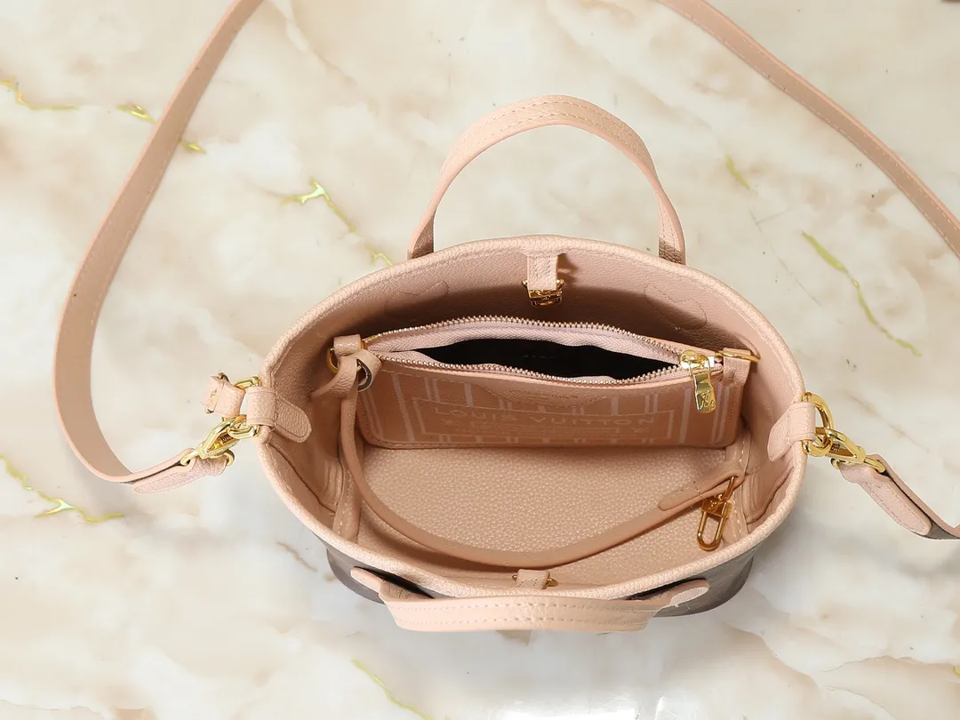 Louis Vuitton Neverfull Bandouli??re Inside Out BB Tote Bag Monogram Pink Leather - 图片 9