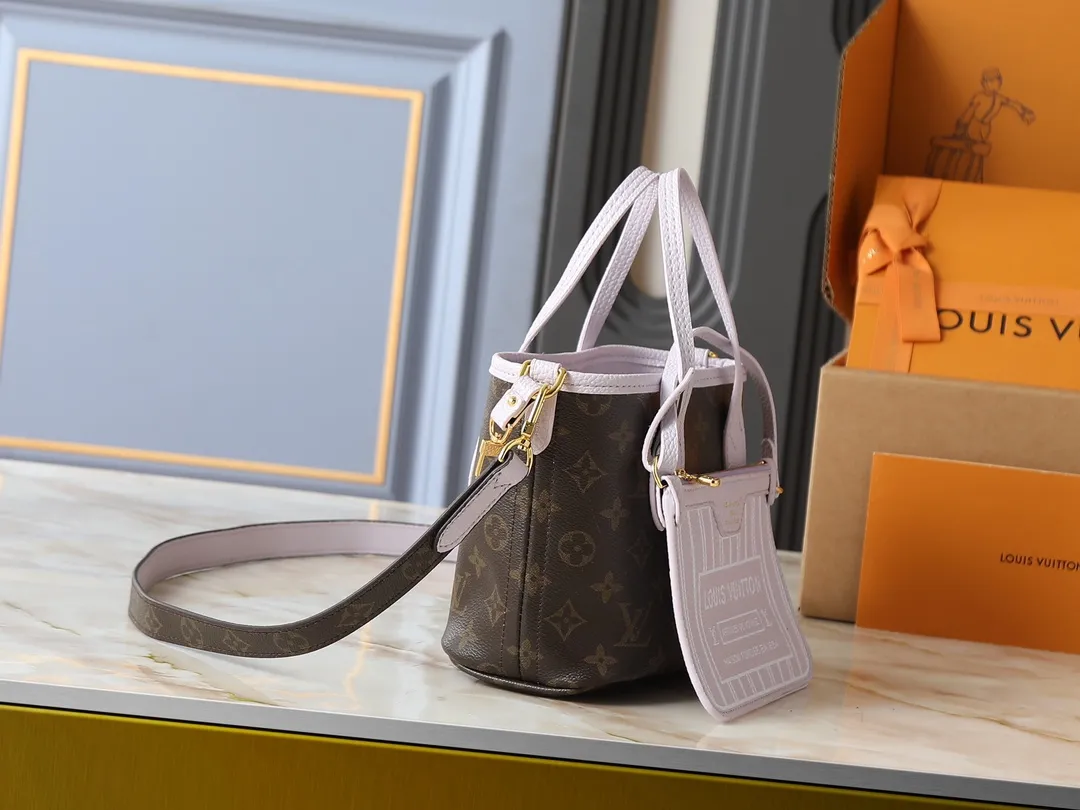 Alternative view of Louis Vuitton Neverfull Bandouli??re Inside Out BB Tote Bag  Monogram Lavender Leather