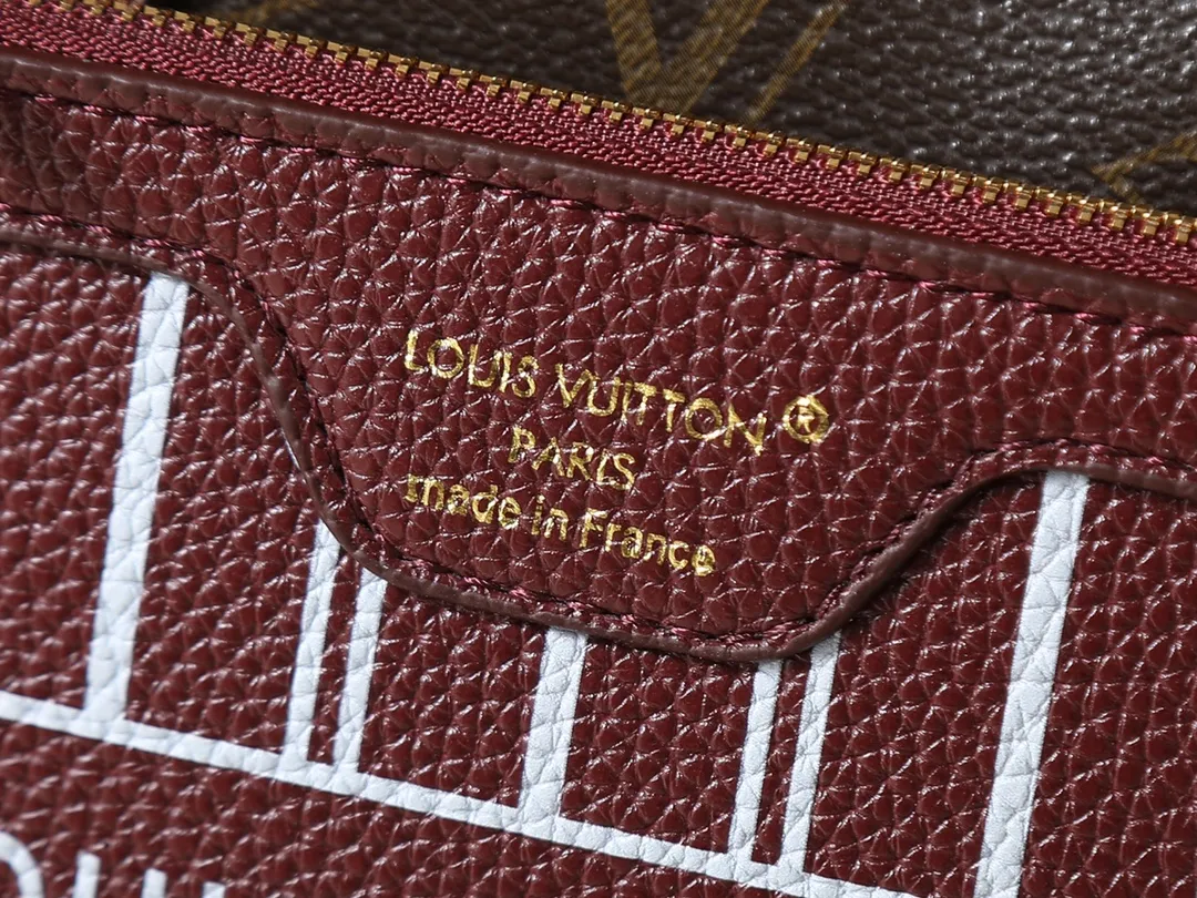 Louis Vuitton Neverfull Bandouli??re Inside Out BB Tote Bag Monogram Burgundy Leather - Image 8