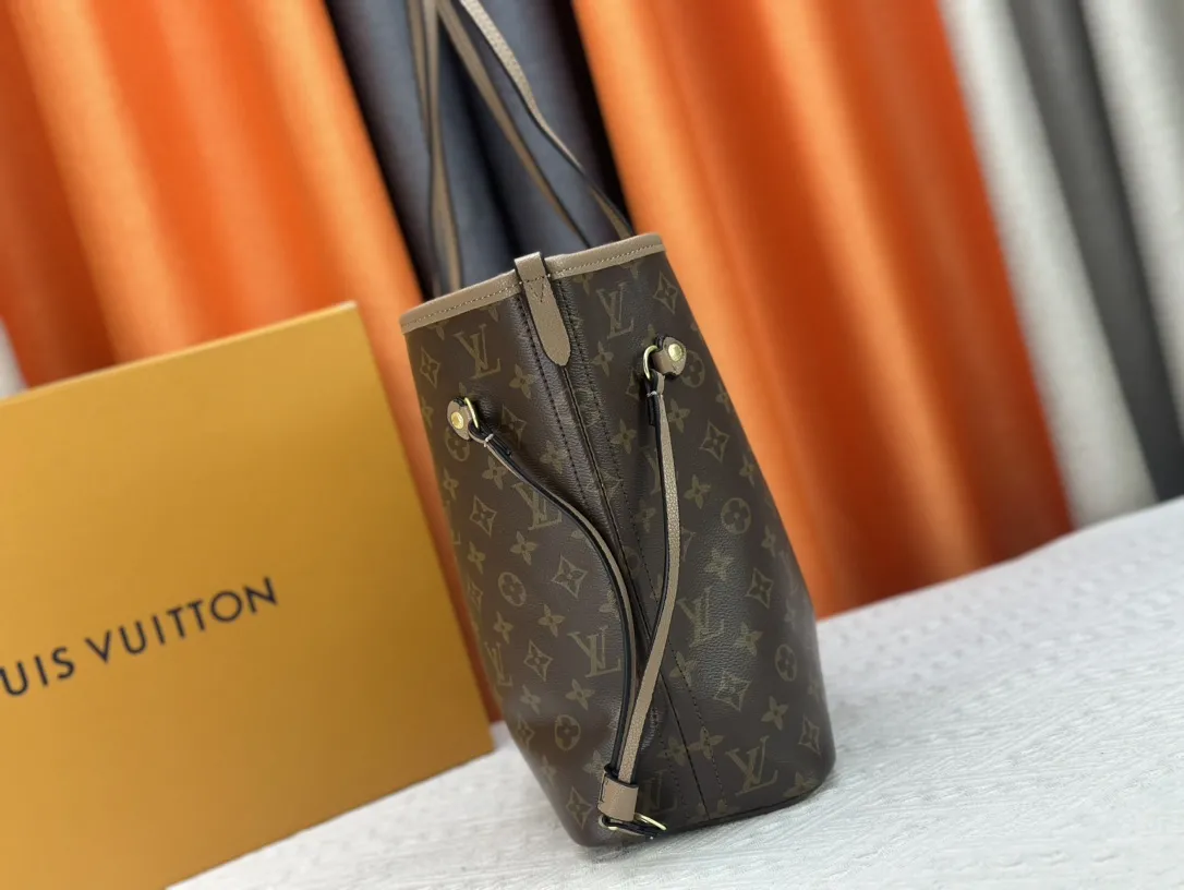 Louis Vuitton Neverfull Inside Out MM Tote Bag Monogram Taupe Leather - 图片 3