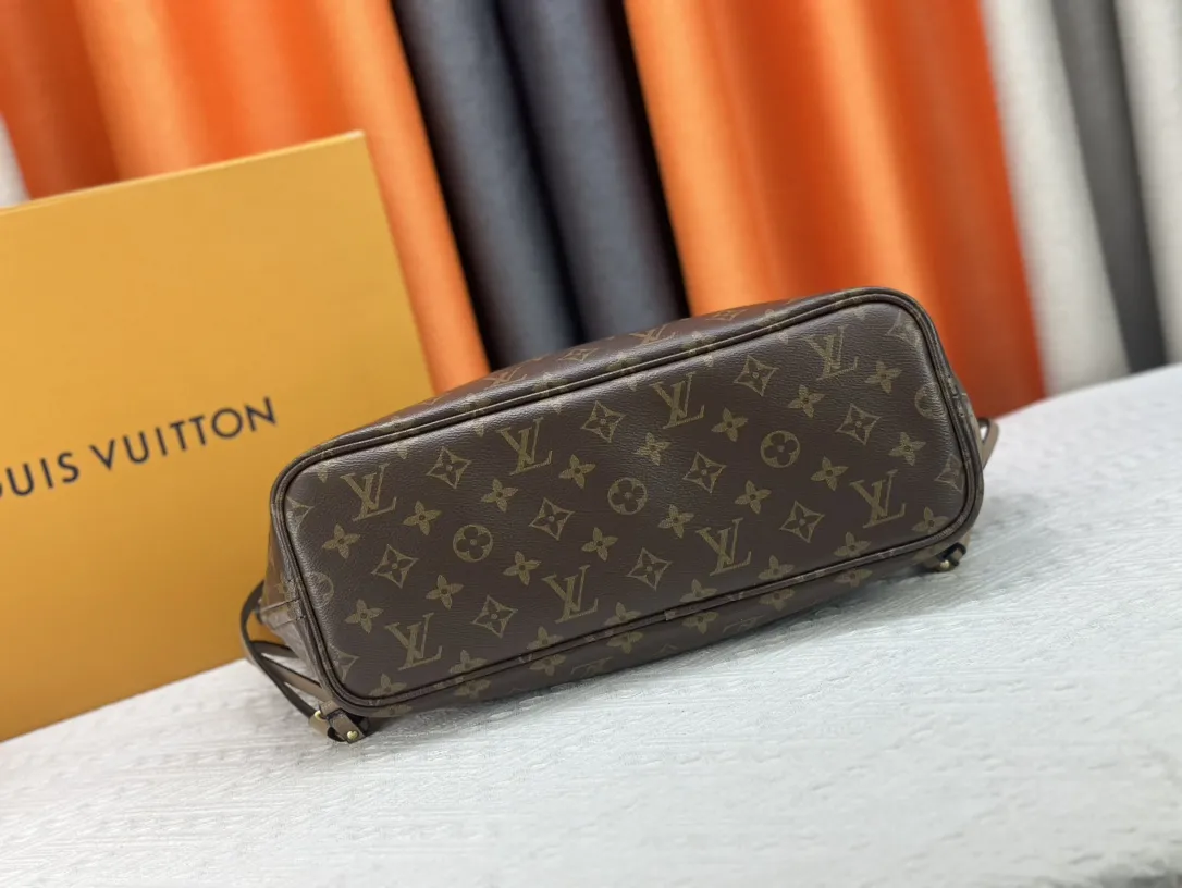 Louis Vuitton Neverfull Inside Out MM Tote Bag Monogram Taupe Leather - 图片 4