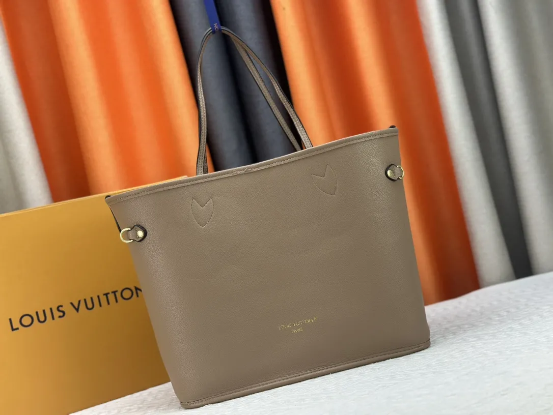 Louis Vuitton Neverfull Inside Out MM Tote Bag Monogram Taupe Leather - 图片 5