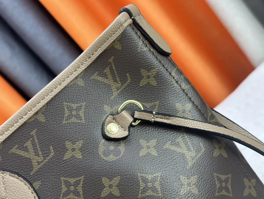 Louis Vuitton Neverfull Inside Out MM Tote Bag Monogram Taupe Leather - 图片 7