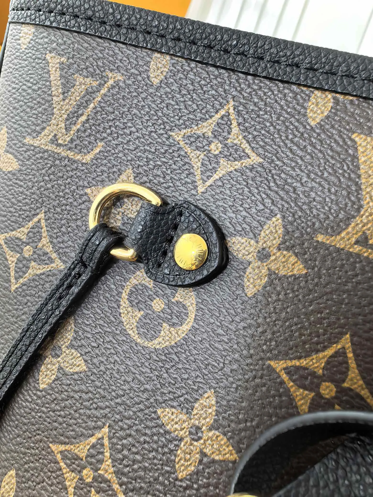 Louis Vuitton Neverfull Inside Out MM Tote Bag Monogram Black Leather - 图片 6
