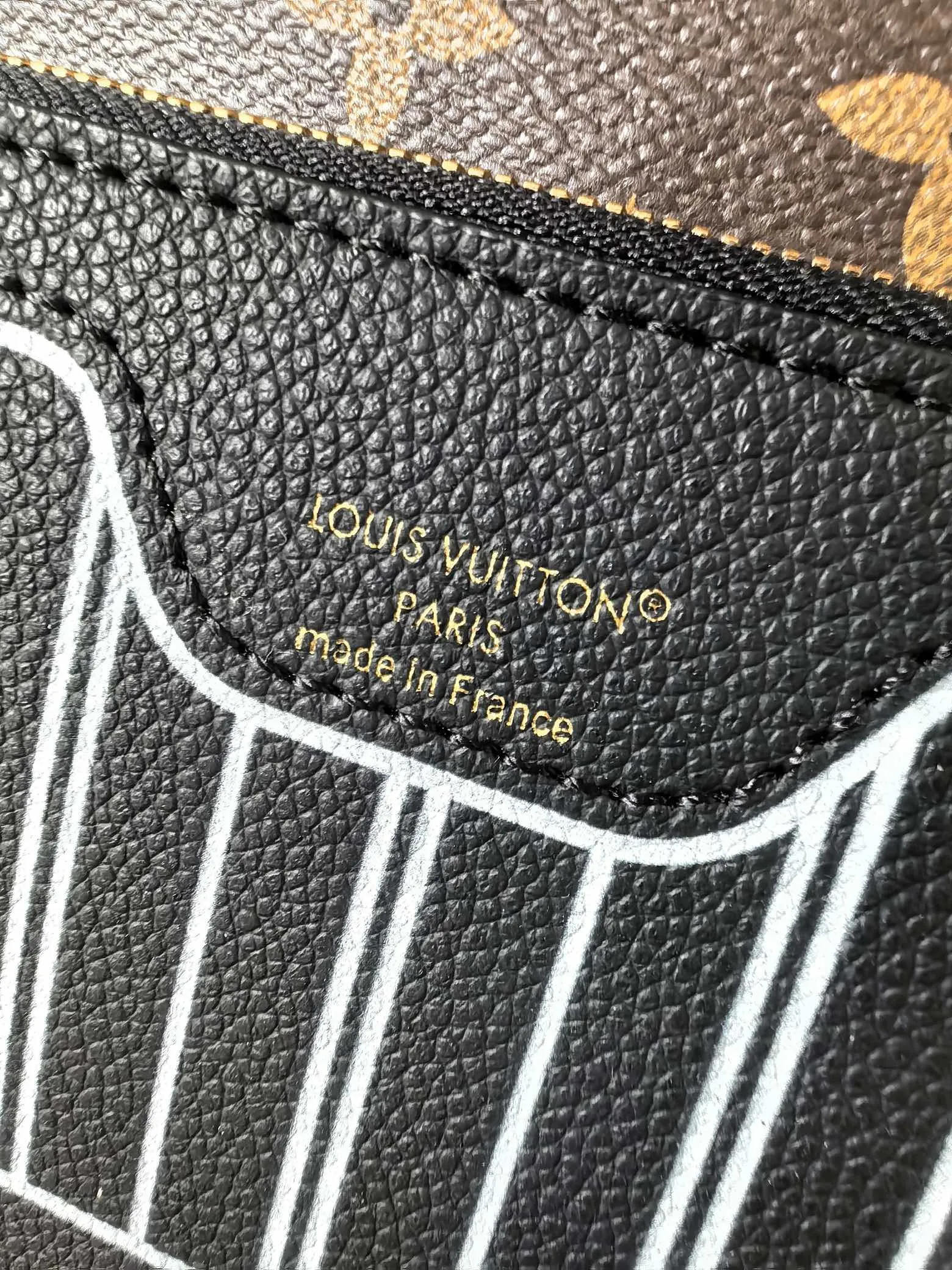 Louis Vuitton Neverfull Inside Out MM Tote Bag Monogram Black Leather - 图片 8