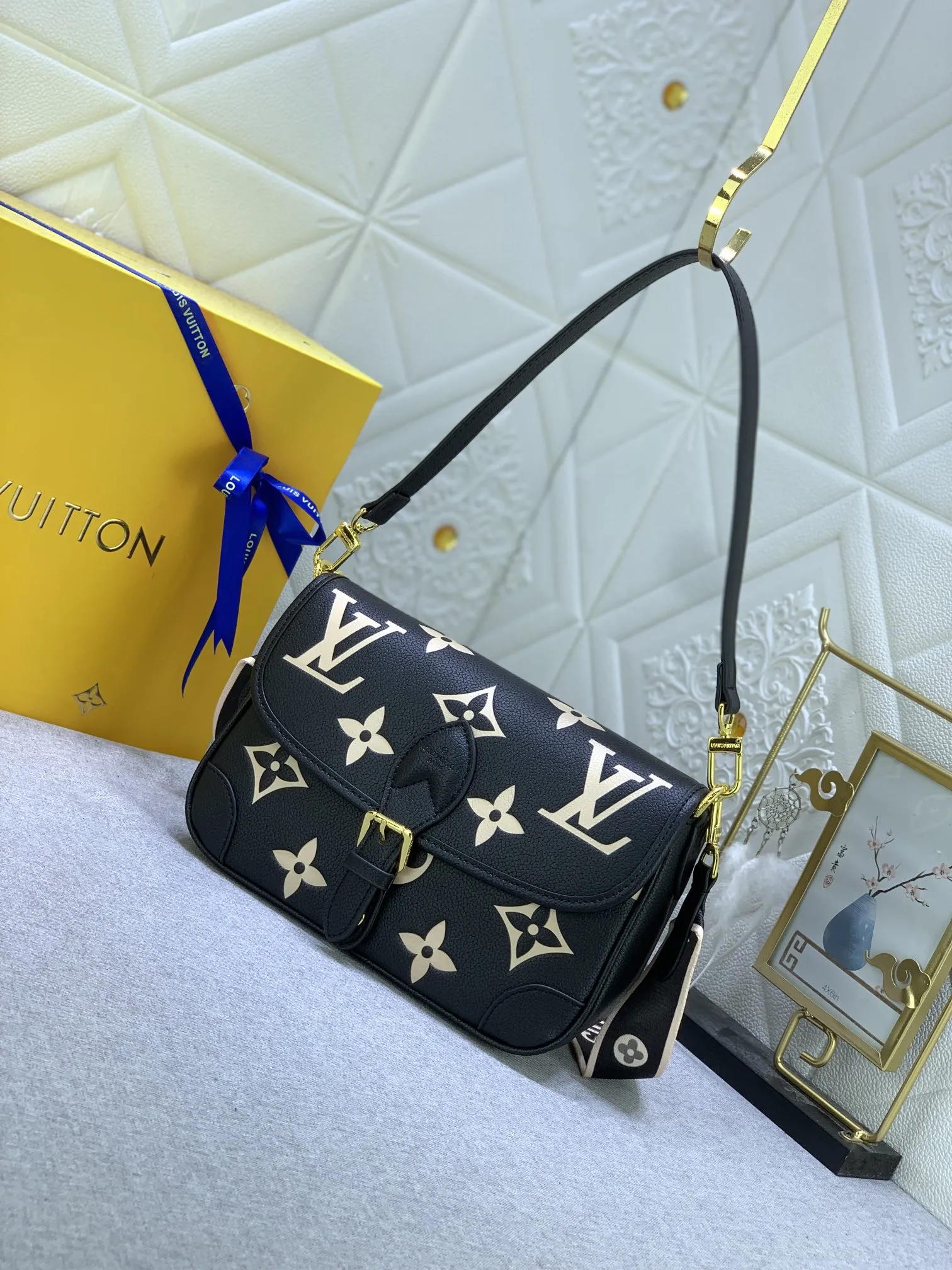Alternative view of Louis Vuitton Nano Diane Bag Monogram Empreinte Black Leather White Letter