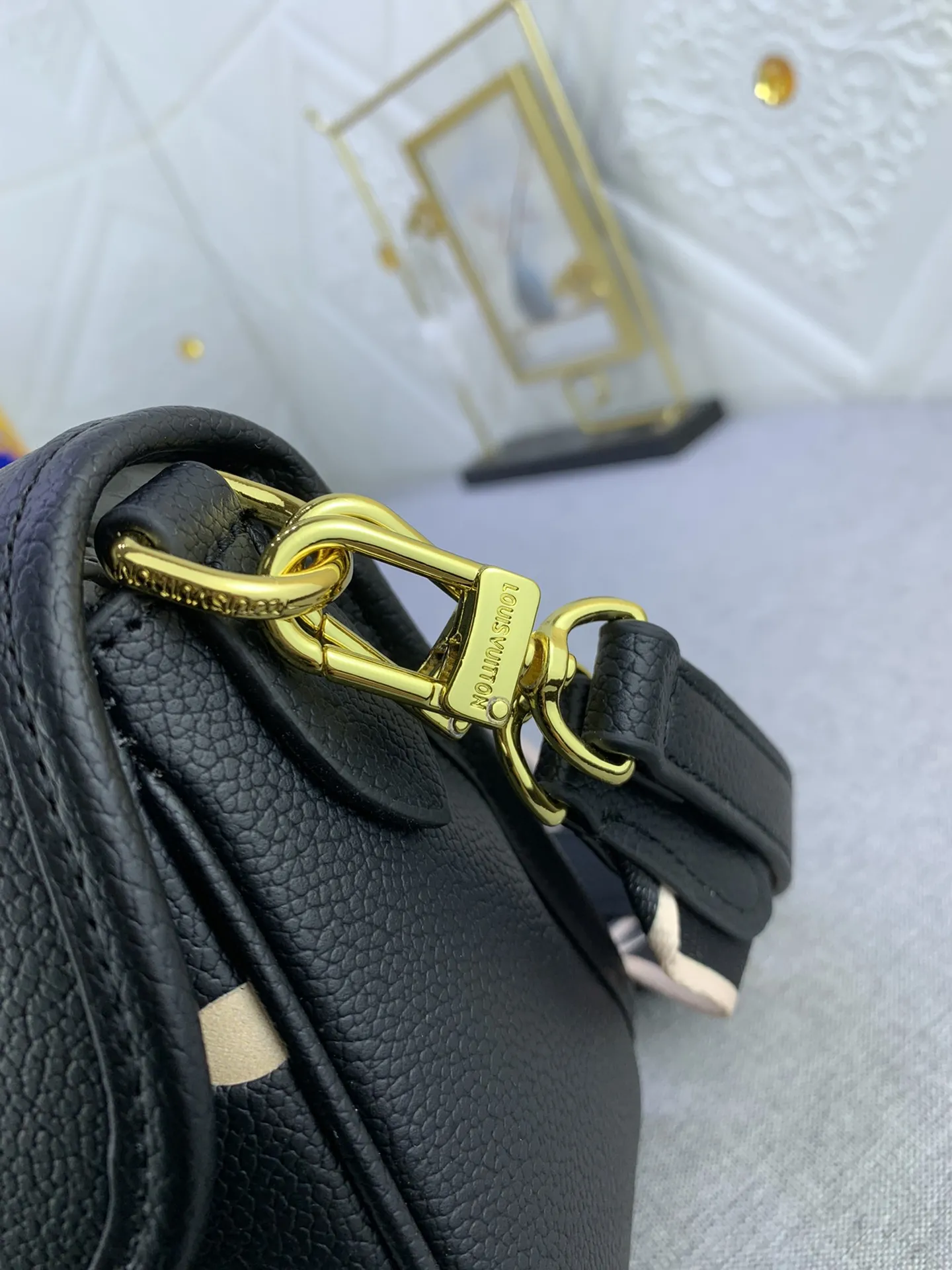 Louis Vuitton Nano Diane Bag Monogram Empreinte Black Leather White Letter - Image 7