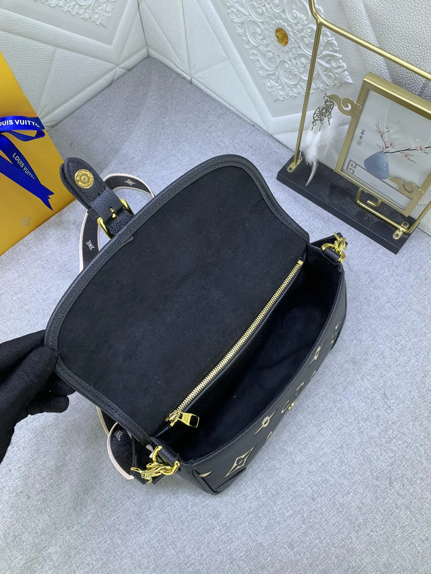 Louis Vuitton Nano Diane Bag Monogram Empreinte Black Leather White Letter - Image 9