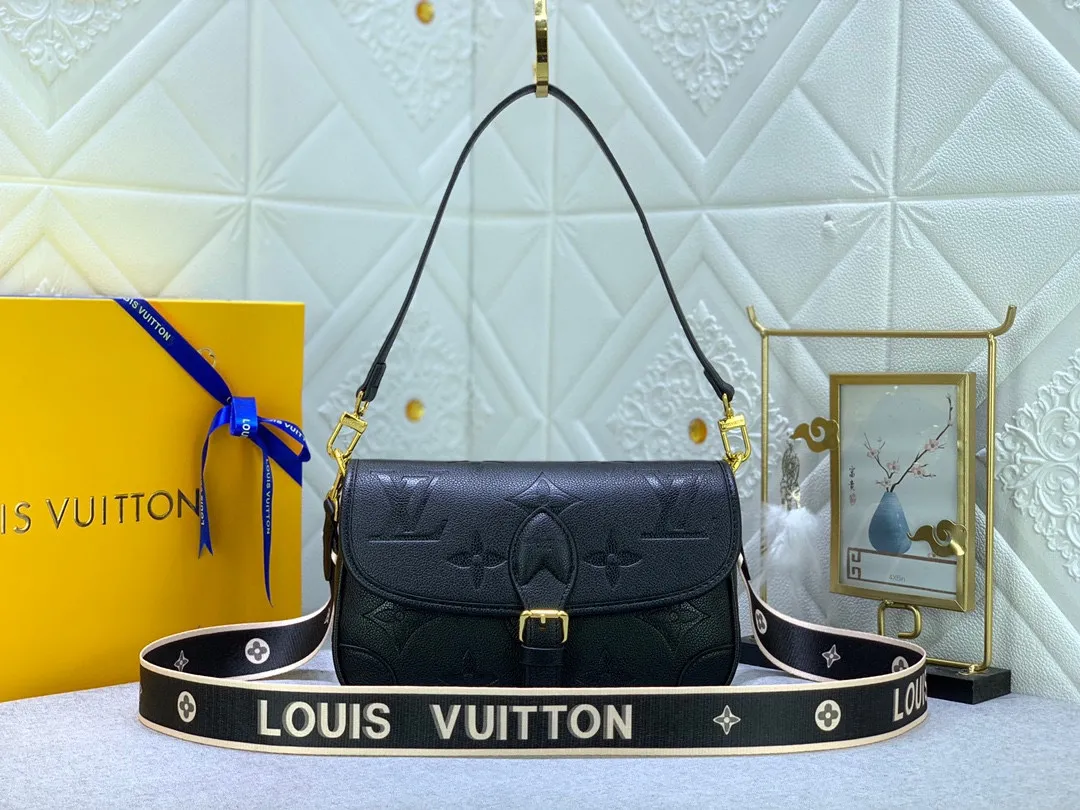 Louis Vuitton Nano Diane Bag Monogram Empreinte Black Leather