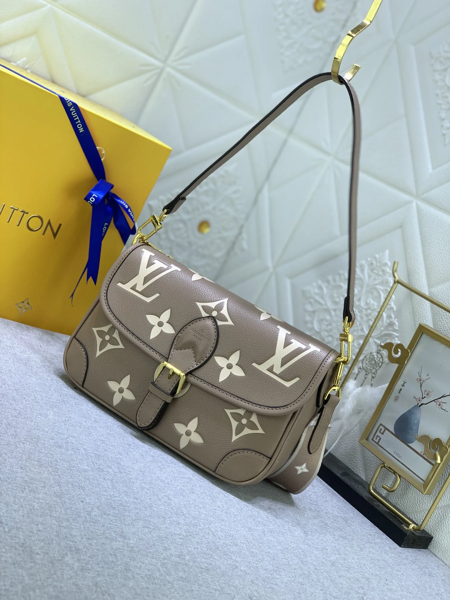 Alternative view of Louis Vuitton Diane Bag Monogram Empreinte Tourterelle Leather White Letter