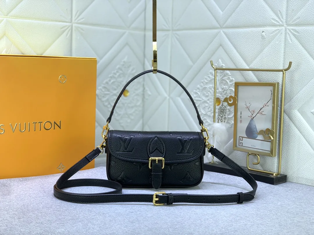 Louis Vuitton Nano Diane Bag Monogram Empreinte Black Leather