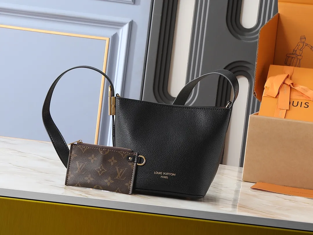 Louis Vuitton All In BB Bucket Bag Black Leather