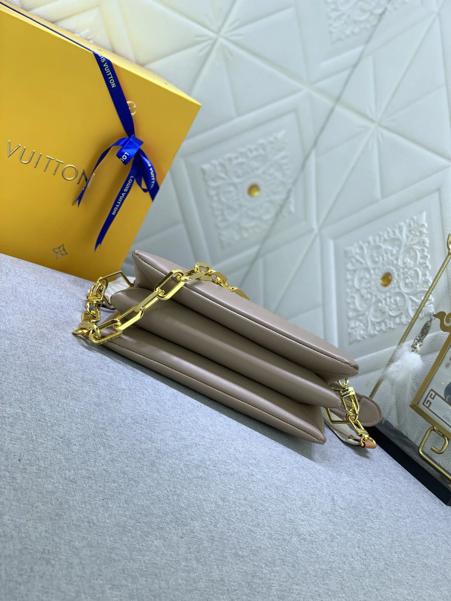 Louis Vuitton Coussin Bag Monogram Embossed Lambskin Tourterelle - Image 3