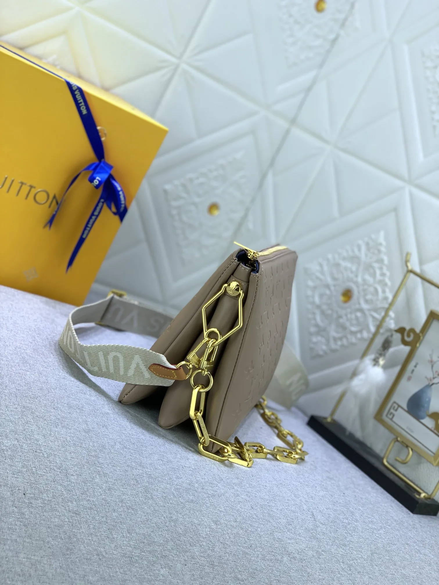 Louis Vuitton Coussin Bag Monogram Embossed Lambskin Tourterelle - Image 4