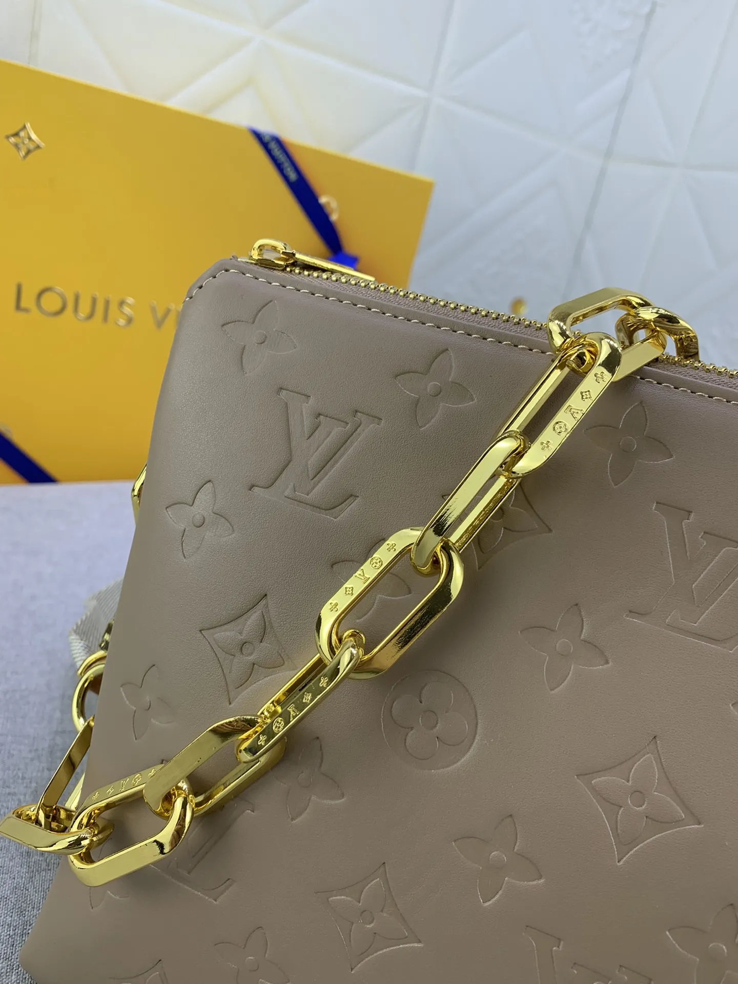 Louis Vuitton Coussin Bag Monogram Embossed Lambskin Tourterelle - Image 6