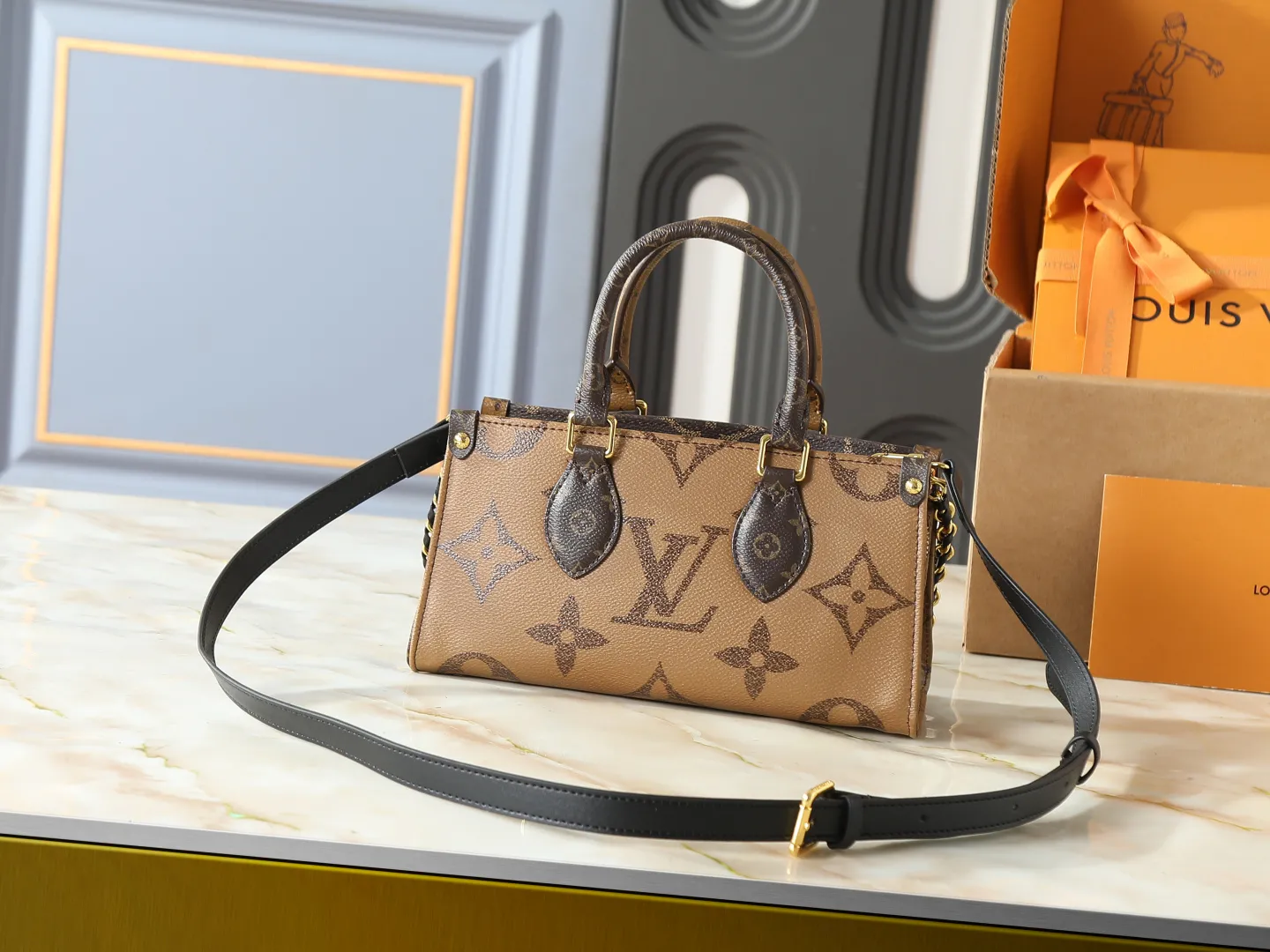 Louis Vuitton OnTheGo East West Tote Bag Monogram Reverse Canvas - Image 3