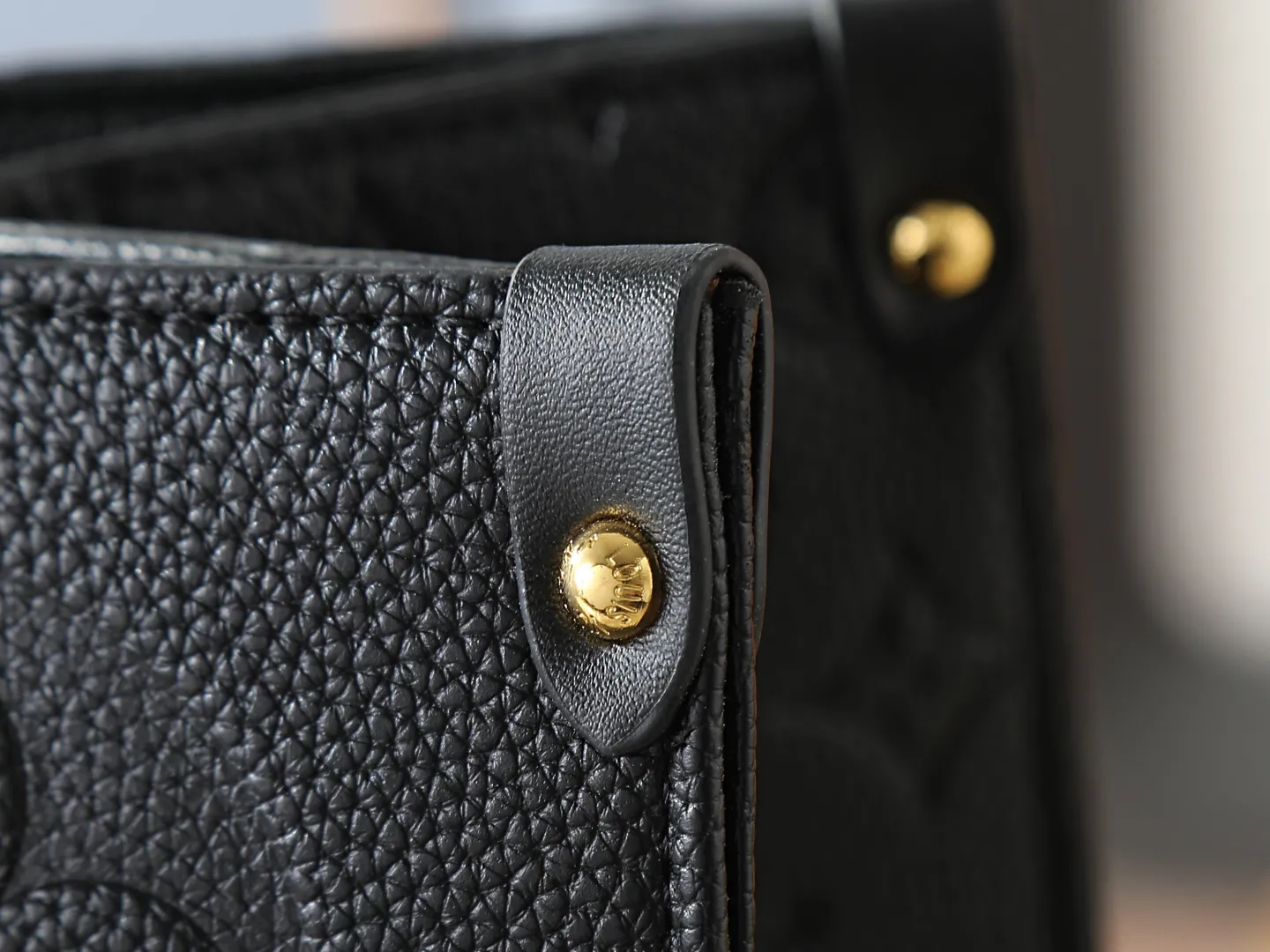 Louis Vuitton OnTheGo MM Tote Bag Black Monogram Empreinte Leather - Image 6