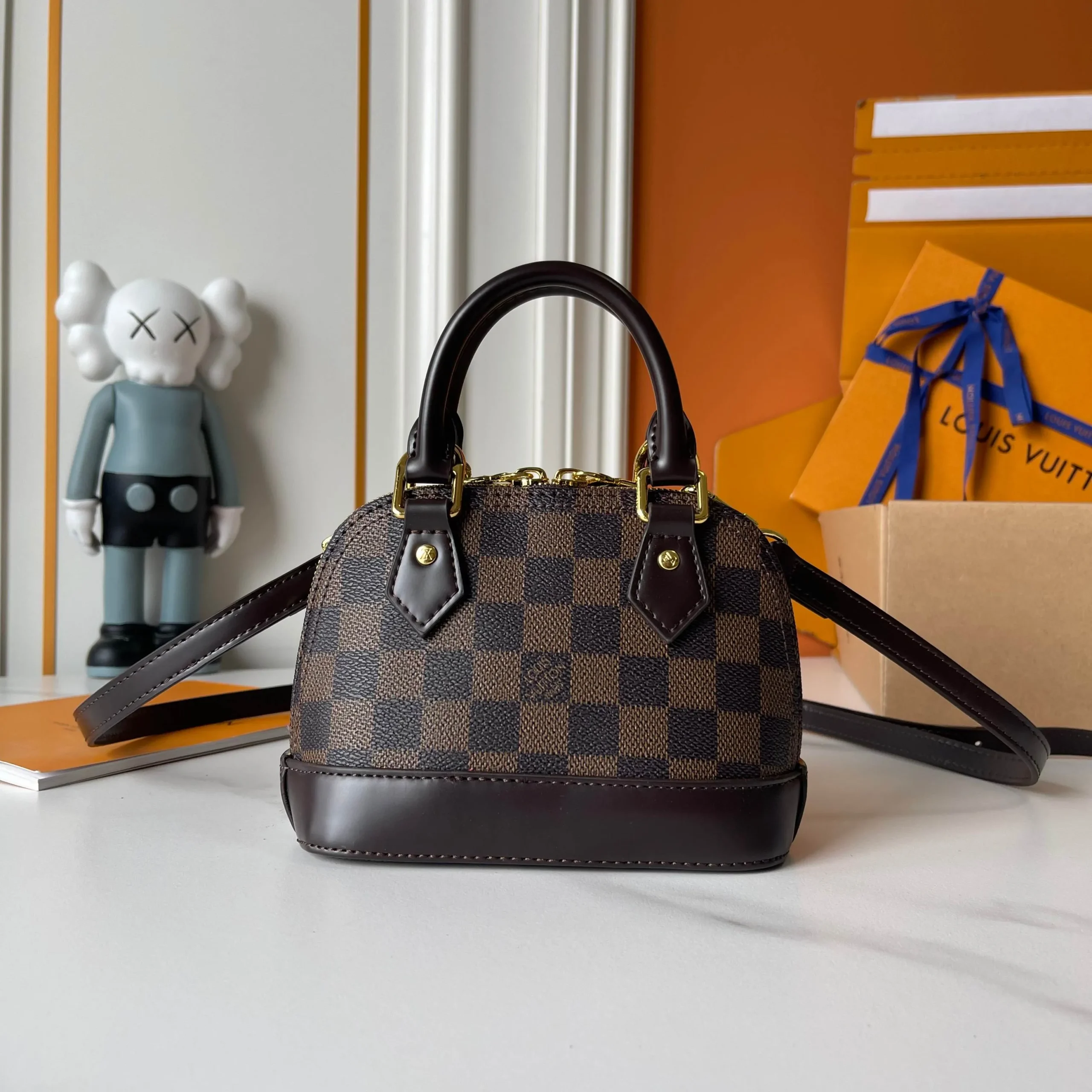 Louis Vuitton Nano Alma Handbag Damier Ebene Canvas - Image 4
