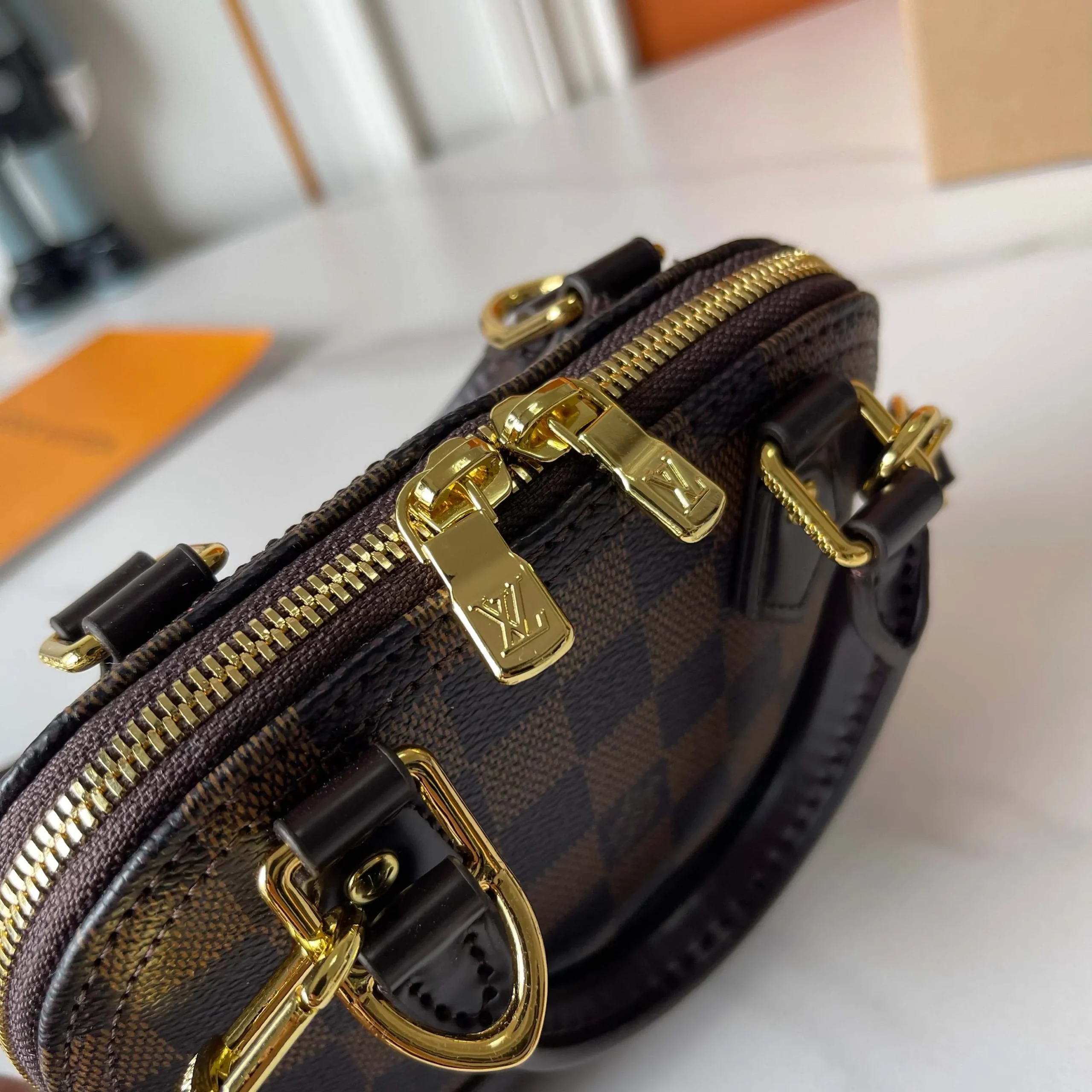 Louis Vuitton Nano Alma Handbag Damier Ebene Canvas - Image 7