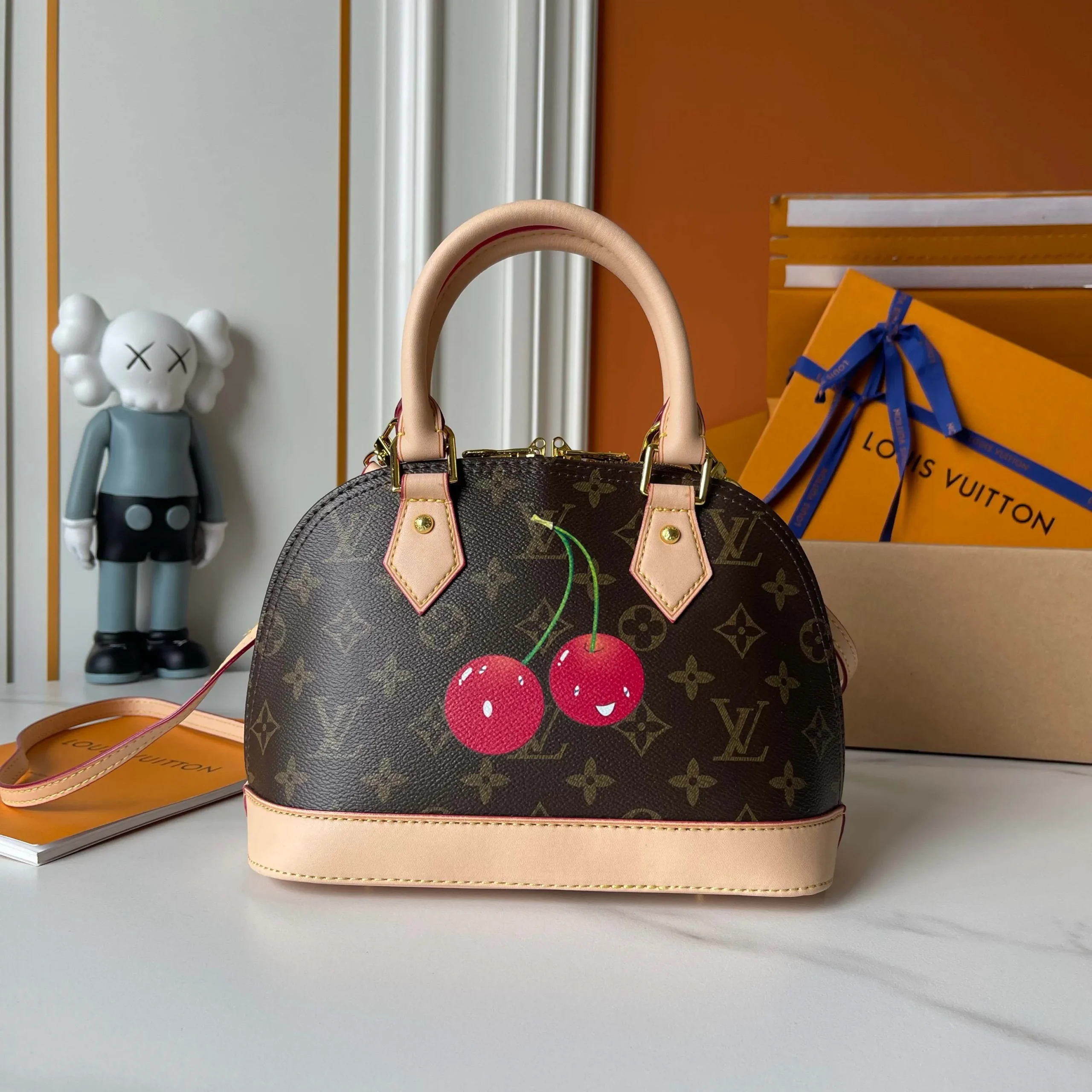 Louis Vuitton Takashi Murakami Nano Alma Handbag Cherry Edition - Image 5