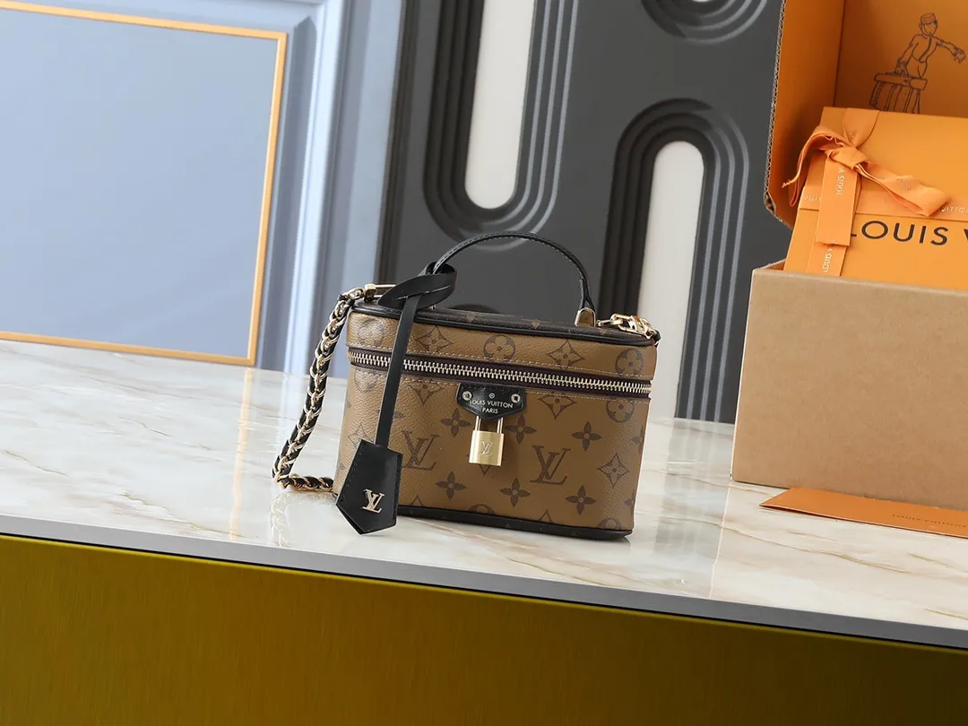 Louis Vuitton Low Key Vanity Pouch Handbag Tan