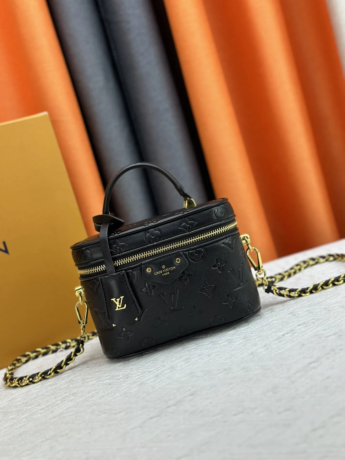 Louis Vuitton Vanity PM Handbag Monogram Empreinte Black