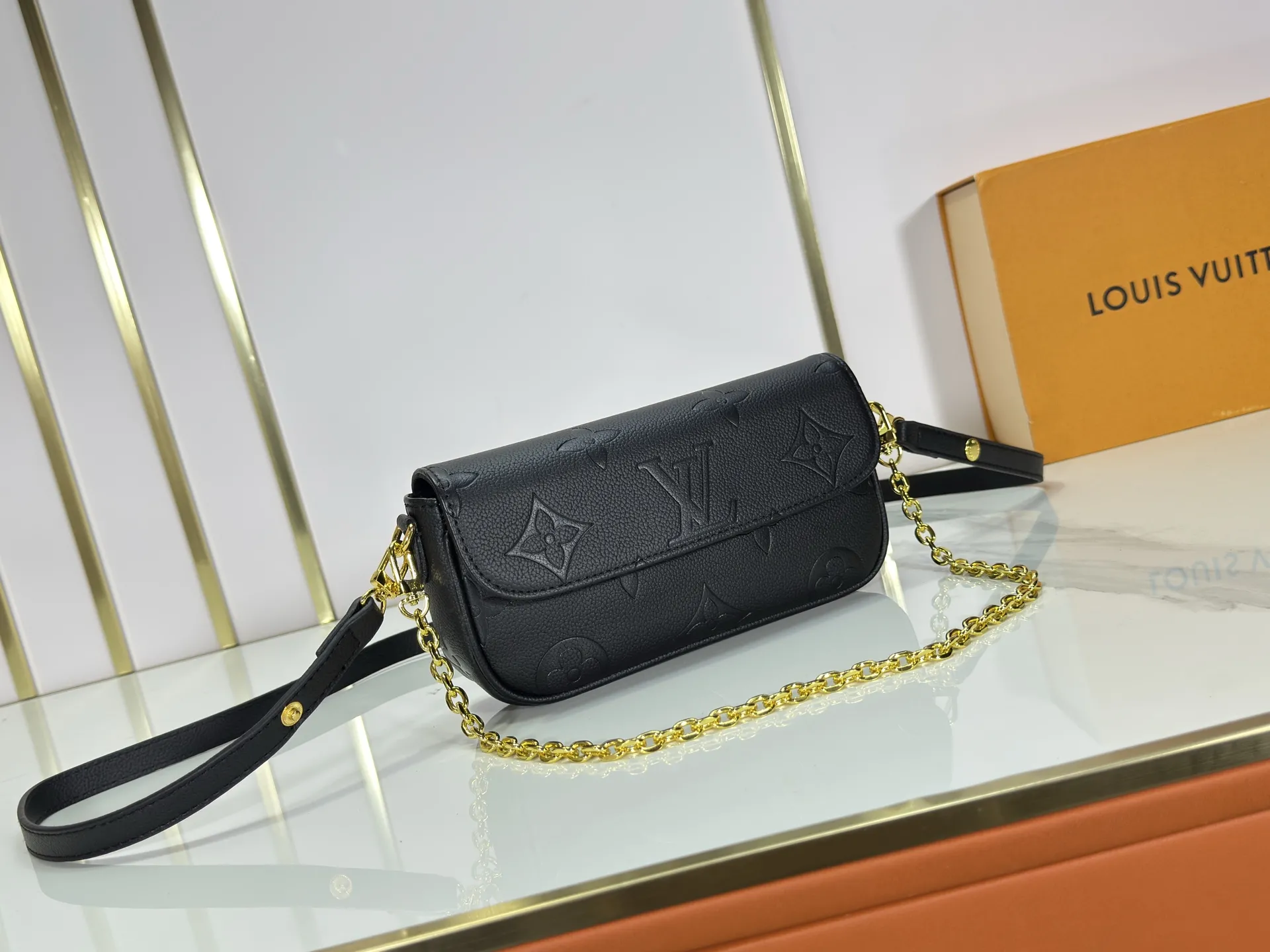 Alternative view of Louis Vuitton Wallet on Chain Ivy Monogram Empreinte Black