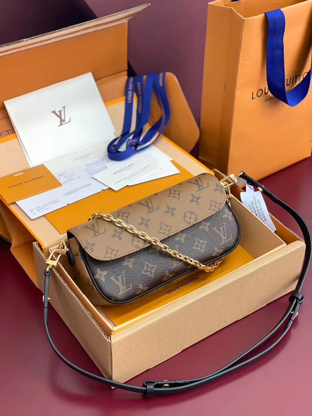Louis Vuitton Wallet on Chain Ivy Monogram Canvas Tan