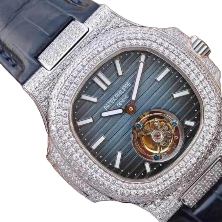 Alternative view of Patek Philippe Nautilus 5711 Tourbillon ??Jumbo?? Blue Dial Super Accurate Clone