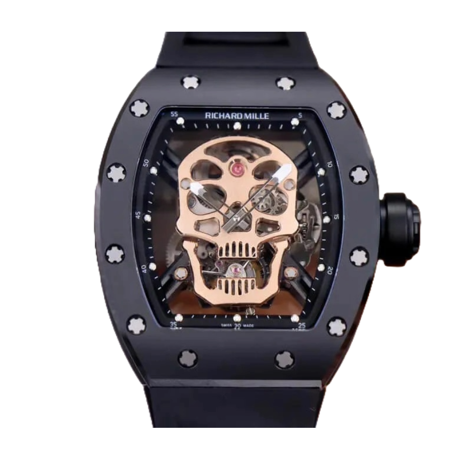 Richard Mille RM 52-01 Tourbillon ??Skull?? Rose Gold Luxury Clone Quality