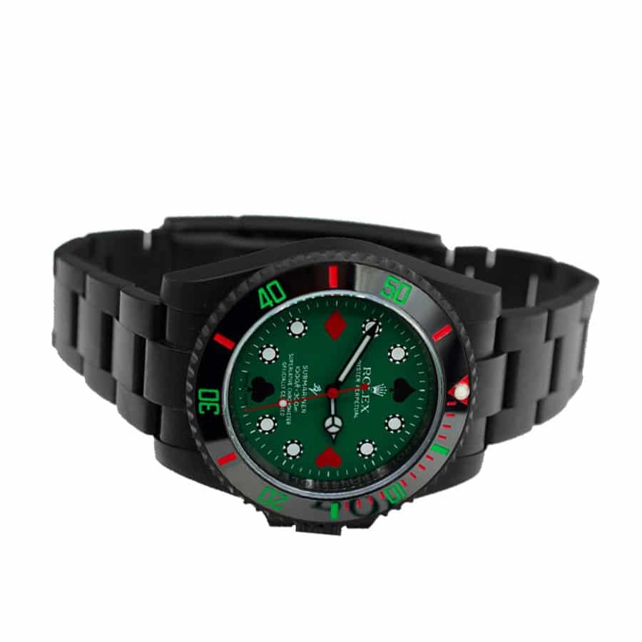 Alternative view of Rolex Submariner 114060 ??Blaken Poker Green?? Exact Replica 1:1