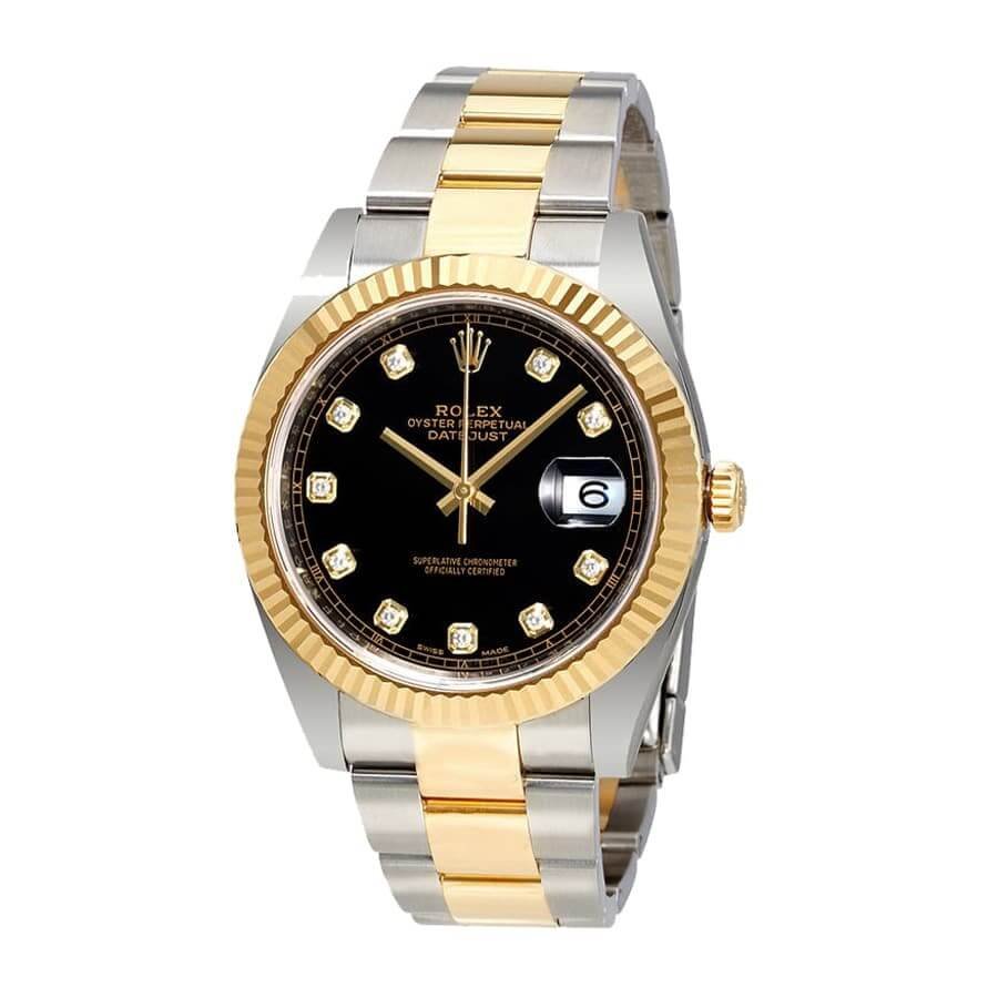 Alternative view of Rolex Datejust 126333-0005 Black Dial Signature Replica 1:1