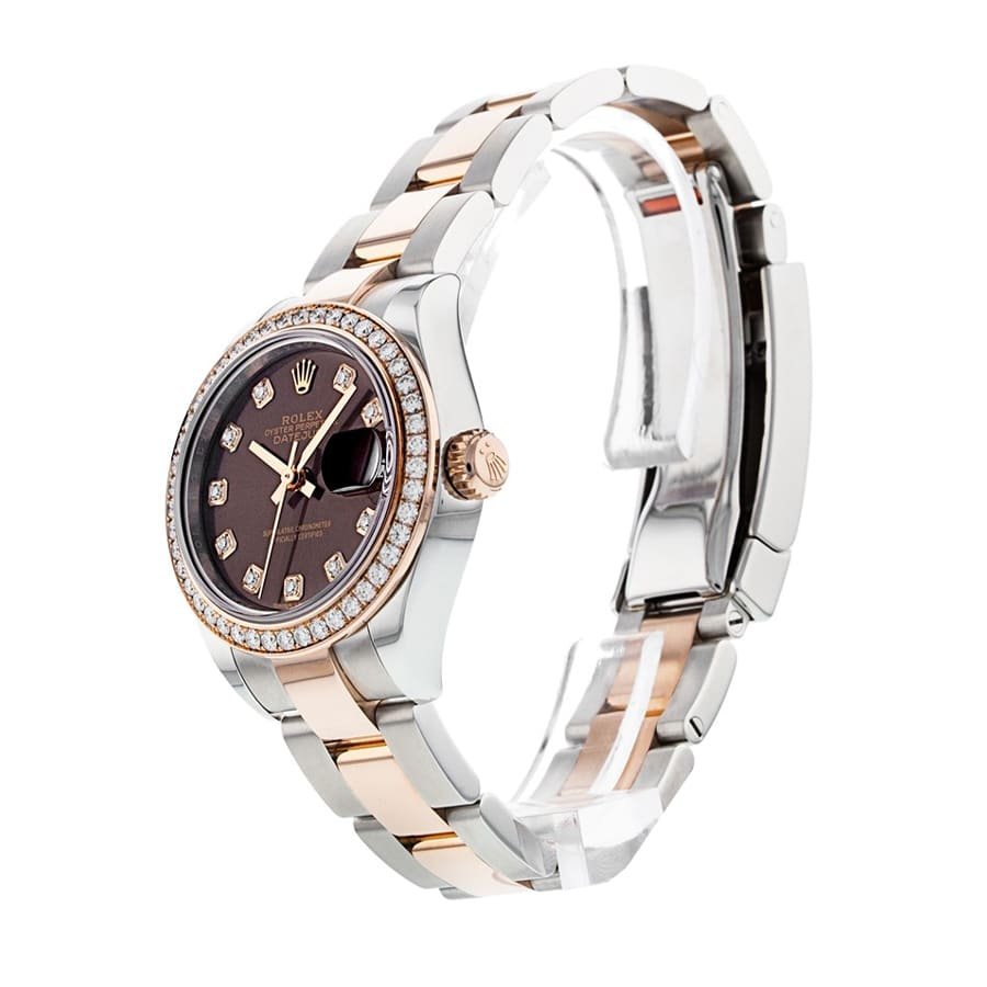 Alternative view of Rolex Lady-Datejust 279381RBR Everose Gold Diamond Bezel Precision Clone