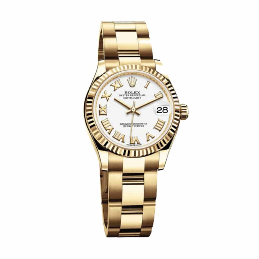 Alternative view of Rolex Datejust 278278 Yellow Gold Fluted Bezel Top Replica 1:1