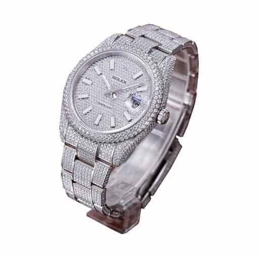 Alternative view of Rolex Datejust 116334 ??Iced Out?? Near Original Replica