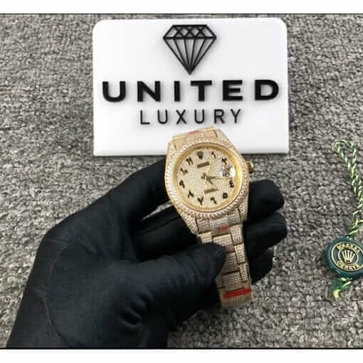 Alternative view of Rolex Datejust 116300 ??Iced Out Arabic Dial?? Collector??s Copy 1:1