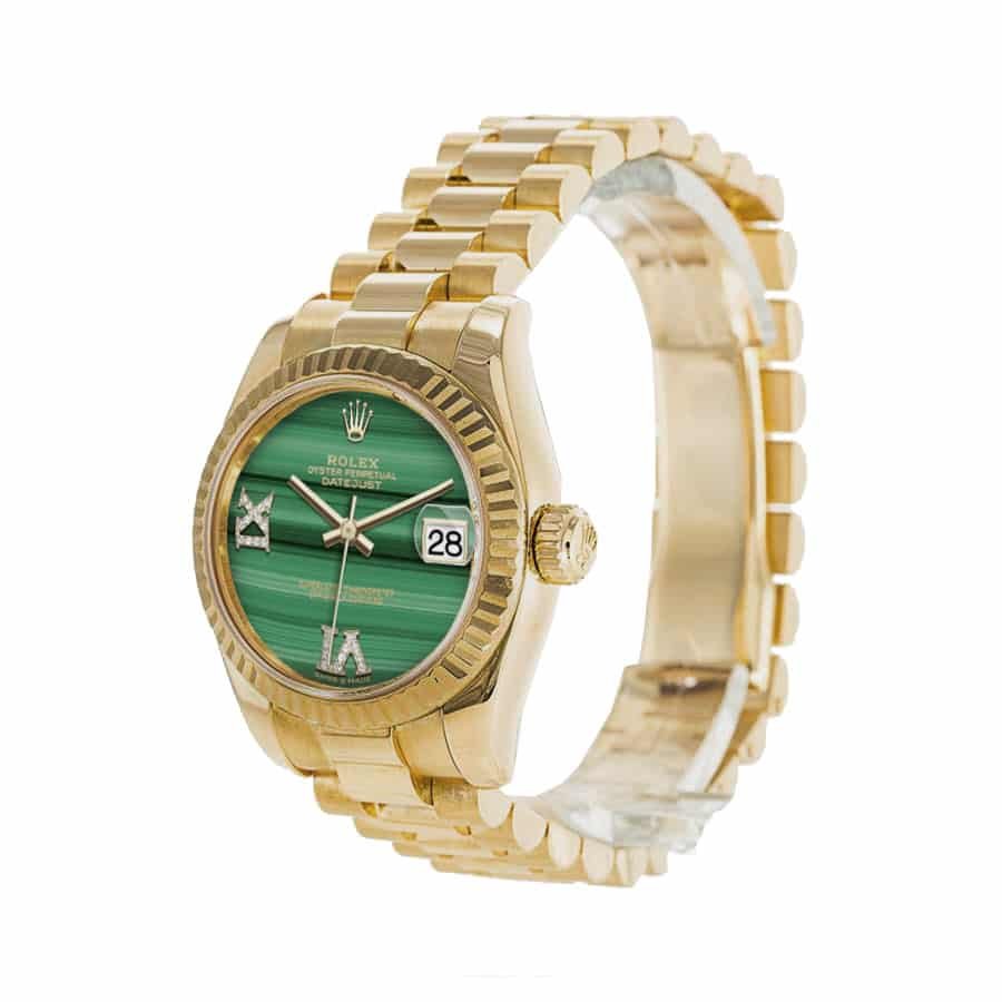 Alternative view of Rolex Datejust 126333 ??Gold Green Dial?? Signature Replica 1:1