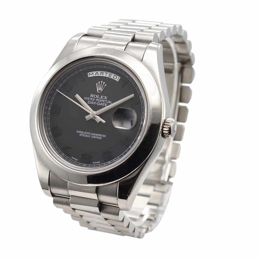 Alternative view of Rolex Day-Date 218206 ??Black Dial?? Supreme Replica Edition