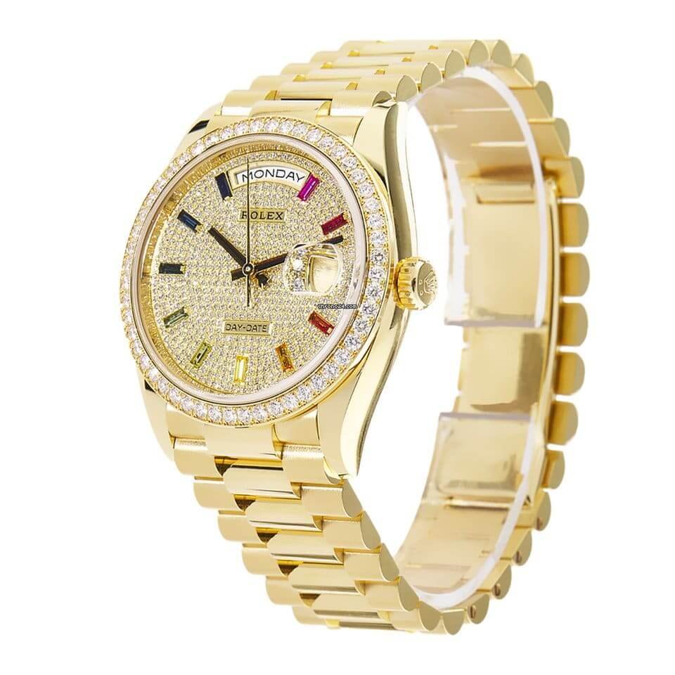 Alternative view of Rolex Day-Date 128348RBR ??Pave Diamond Dial?? Perfect Duplicate Edition