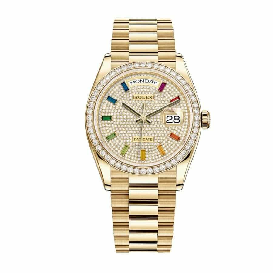 Rolex Day-Date 128348RBR ??Pave Diamond Dial?? Perfect Duplicate Edition
