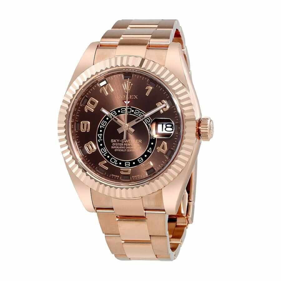 Alternative view of Rolex Sky-Dweller 326935 ??Rose Gold Chocolate Dial?? Authentic Super Replica